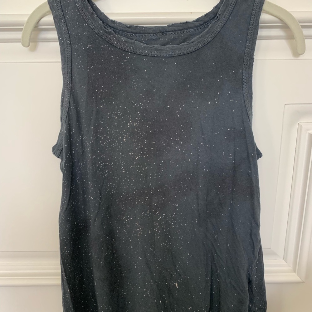 Current Elliot splatter paint muscle tee
